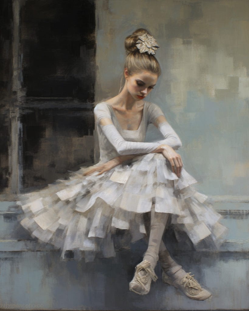 Diamond Painting - Ballerina, sitzt