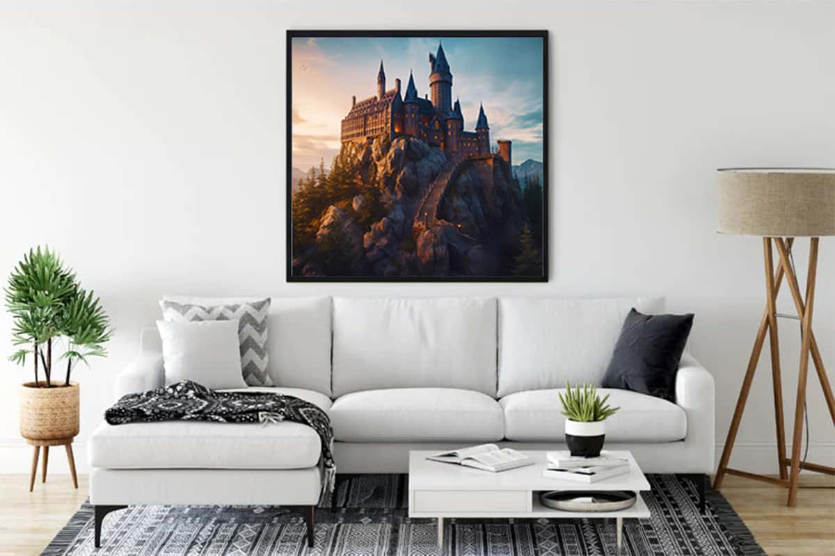 Diamond Painting - Fanatsy Schloss - gedruckt in Ultra-HD - harry potter, hogwarts, Neu eingetroffen, Quadratisch