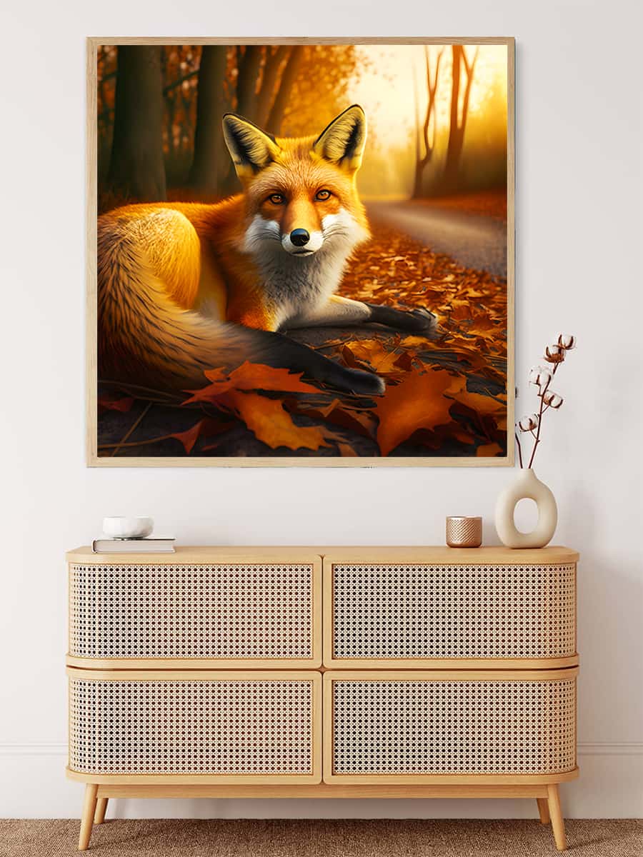Diamond Painting - Fuchs liegend - gedruckt in Ultra-HD - Fuchs, Neu eingetroffen, Quadratisch, Tiere