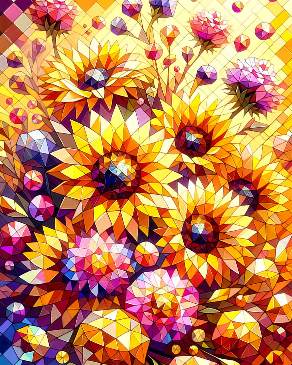 Diamond Painting - Sonnenblumen Mosaik