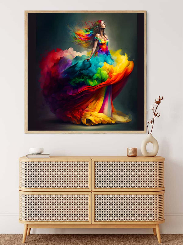 Malen nach Zahlen - Riesenkleid - hochwertige Leinwand - 170523, Menschen, Neu eingetroffen, Quadratisch