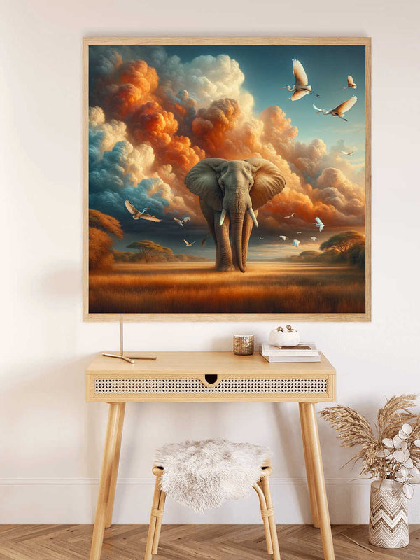 Diamond Painting - Elefant mit Vögeln