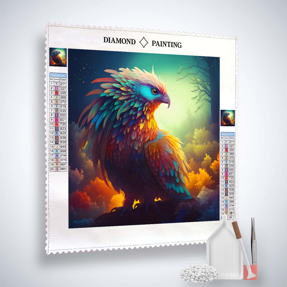 Diamond Painting - Vogel blickt seitlich - gedruckt in Ultra-HD - Neu eingetroffen, Quadratisch, Tiere, Vogel