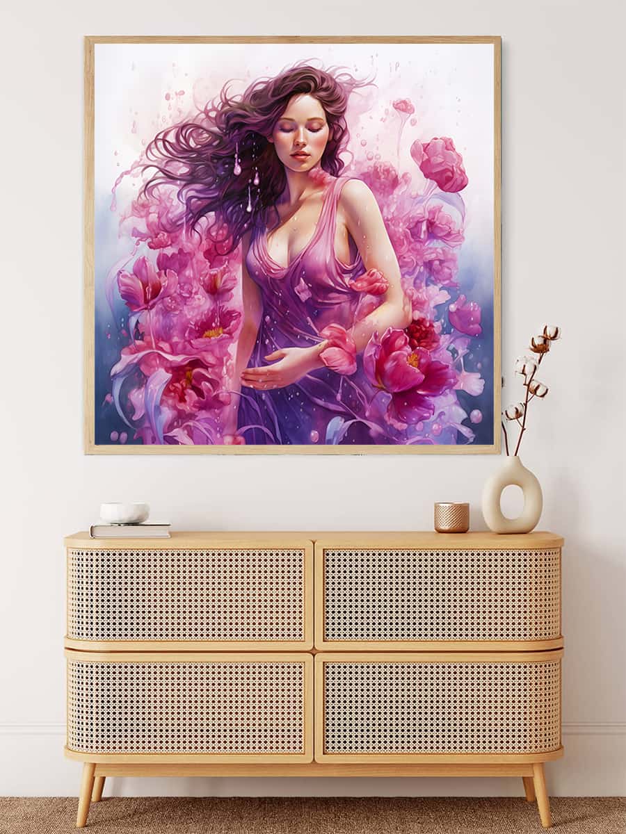 Diamond Painting - Rosenfrau - gedruckt in Ultra-HD - Blumen, Menschen, Neu eingetroffen, Quadratisch, Rosen
