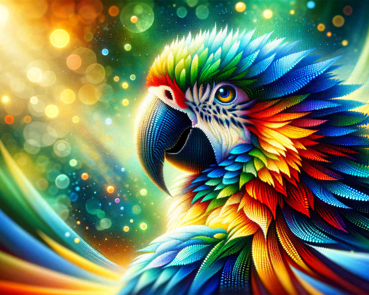 Diamond Painting - Regenbogen Papagei