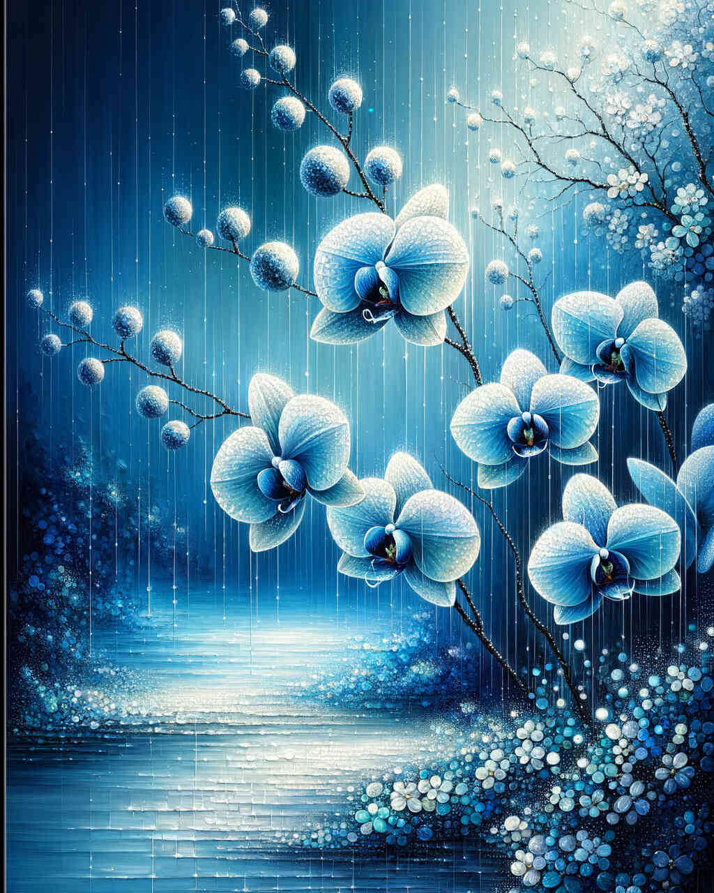 Diamond Painting - Orchidee in blau