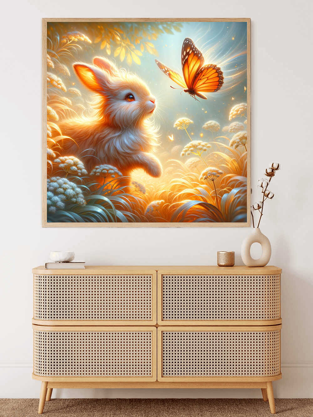 Diamond Painting - Kaninchen mit Schmetterling