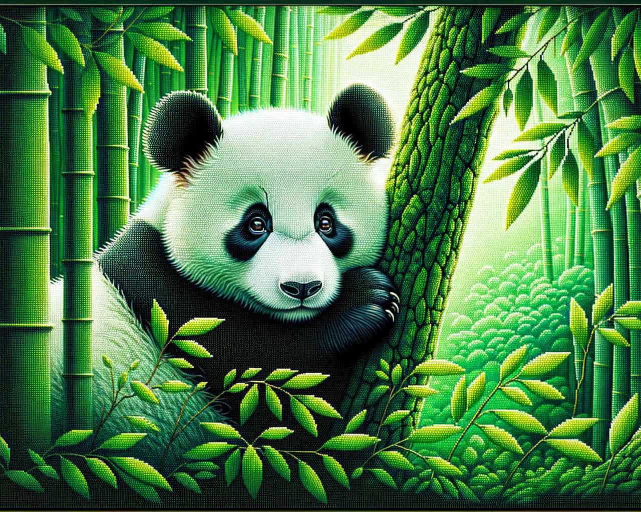 Diamond Painting - Panda im Baum