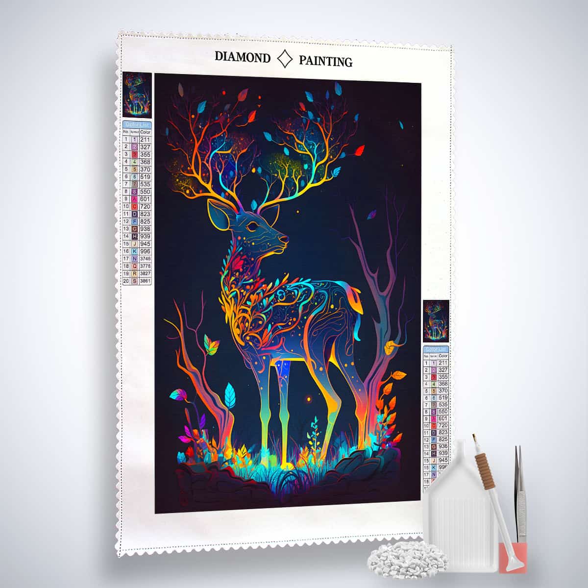 AB Diamond Painting - Glowing Deer - gedruckt in Ultra-HD - AB Diamond, Hirsch, Neu eingetroffen, Tiere, Vertikal