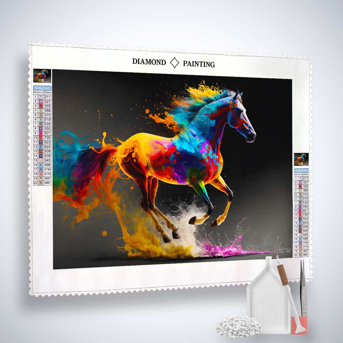AB Diamond Painting - Farbenfrohes Pferd - gedruckt in Ultra-HD - AB Diamond, Horizontal, Neu eingetroffen, pferd, Tiere