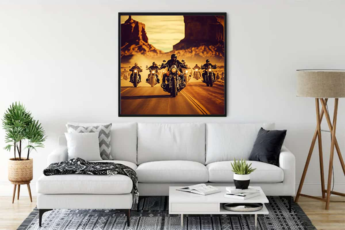 Diamond Painting - Chromglänzende Schönheit - gedruckt in Ultra-HD - Motorrad, Motorräder, Neu eingetroffen, Quadratisch