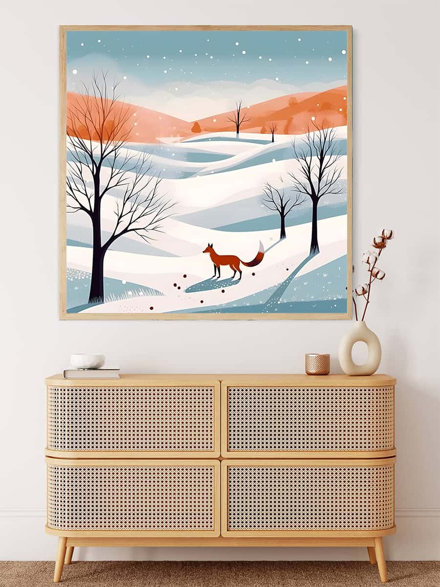 Diamond Painting - Fuchs im Schnee - gedruckt in Ultra-HD - Fuchs, Neu eingetroffen, Quadratisch, Tiere, Winter