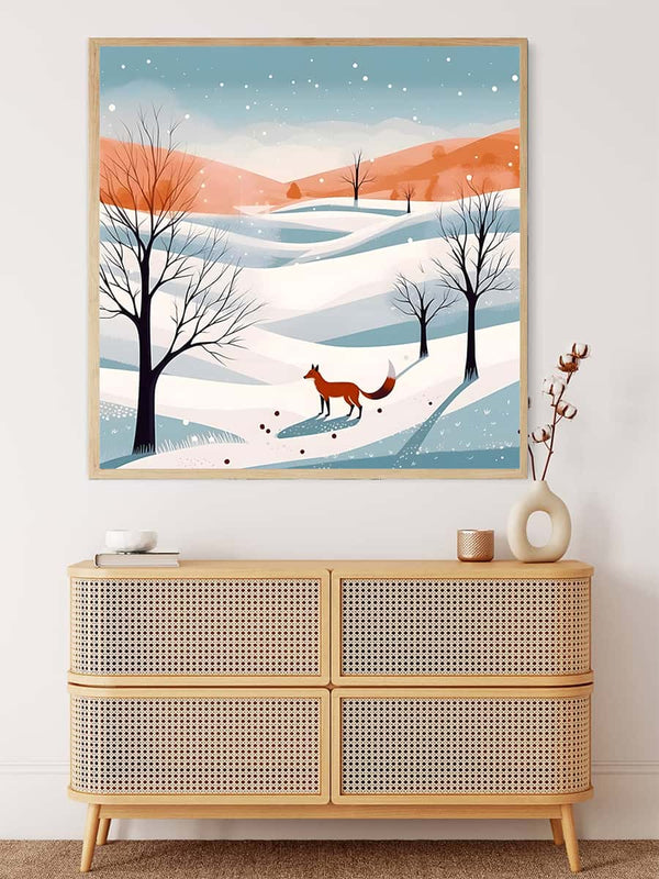 Malen nach Zahlen - Fuchs im Schnee - hochwertige Leinwand - 170523, Fuchs, Neu eingetroffen, Quadratisch, Tiere, Winter