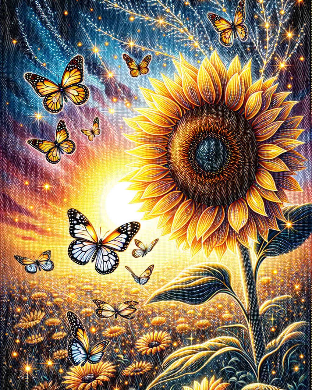 Diamond Painting - Sonnenblume Schmetterling