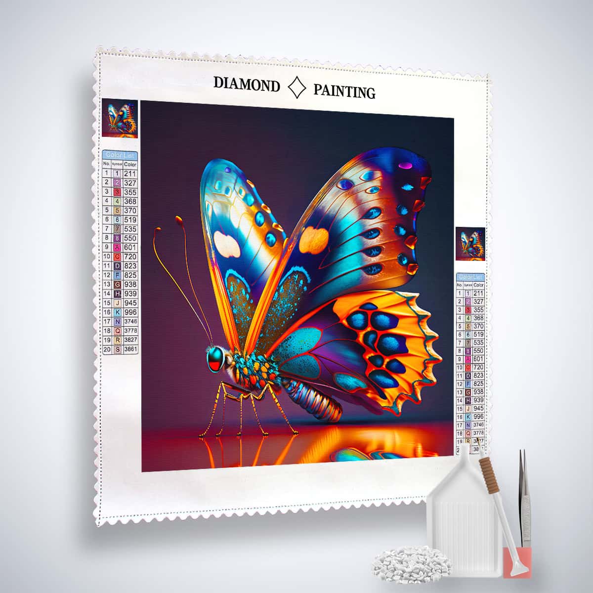 Diamond Painting - Schmetterling Orange - gedruckt in Ultra-HD - Neu eingetroffen, Quadratisch, Schmetterling, Tiere