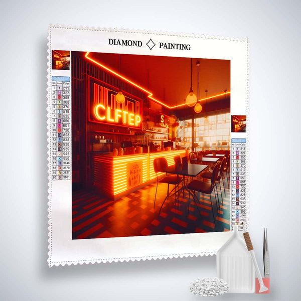 AB Diamond Painting - Bar Orange - gedruckt in Ultra-HD - AB Diamond, Abstrakt, Neu eingetroffen, Quadratisch, Stadt