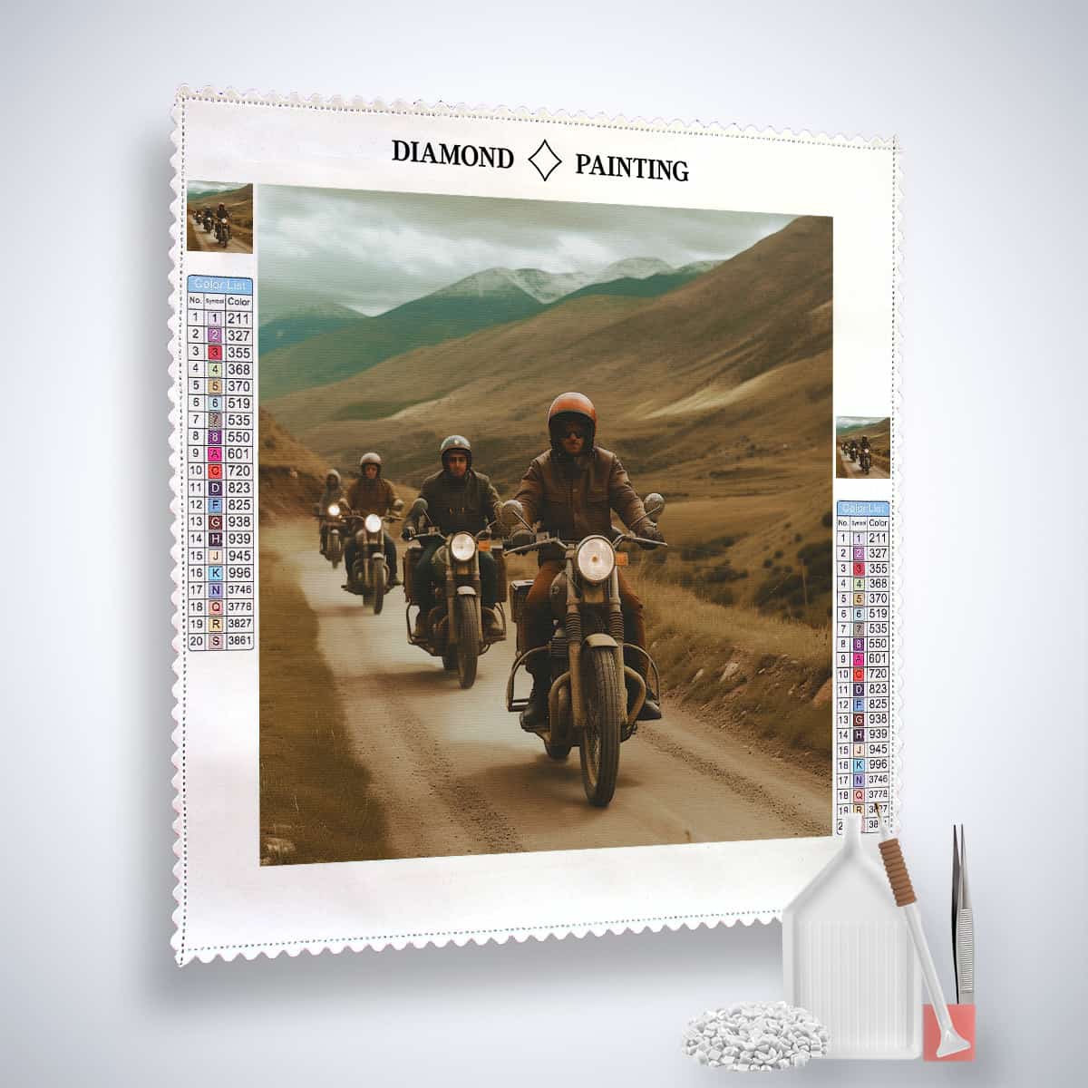 Diamond Painting - Fahrspaß-Garantie - gedruckt in Ultra-HD - Motorrad, Motorräder, Neu eingetroffen, Quadratisch