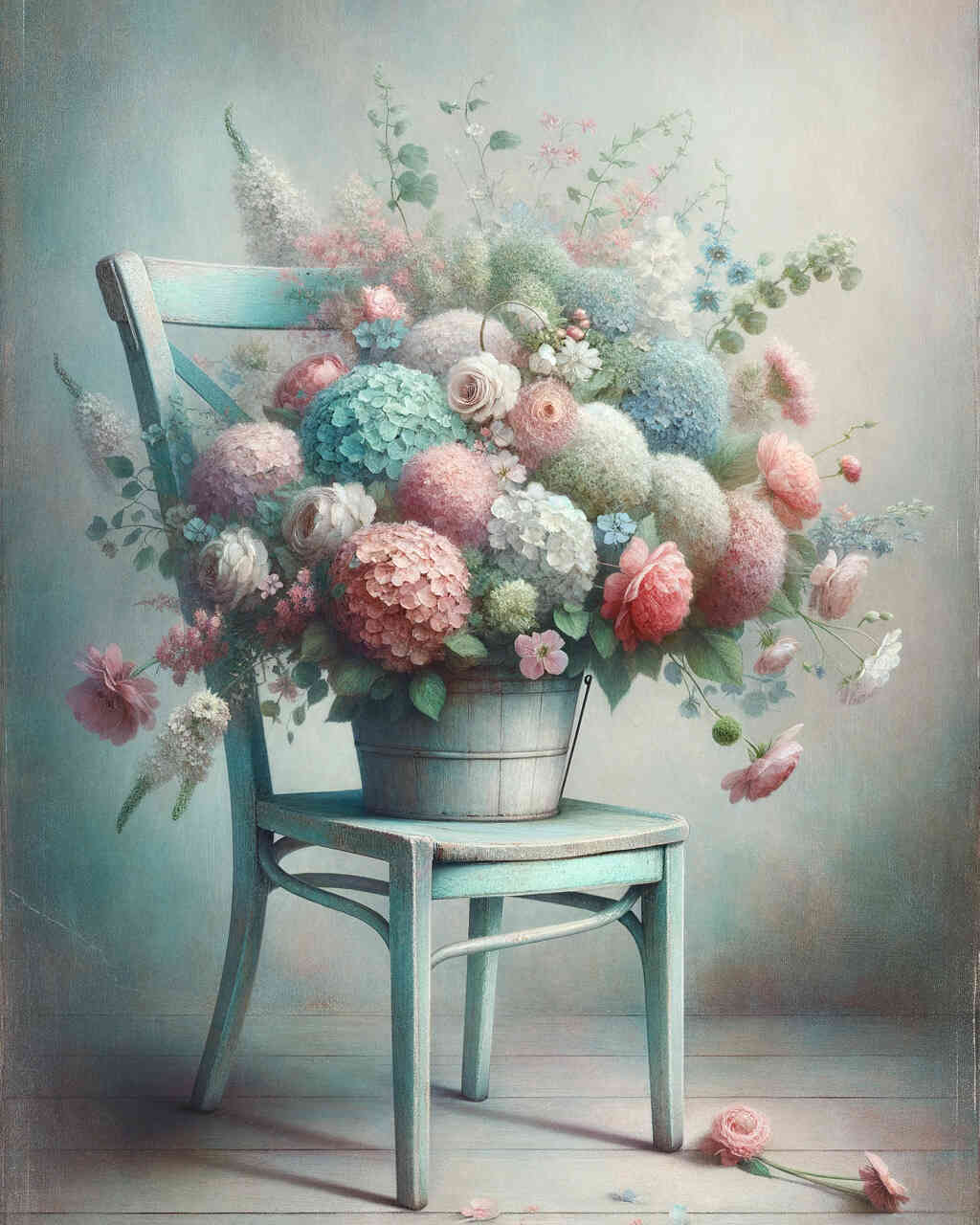 Diamond Painting - Stuhl mit Blumenstrauß