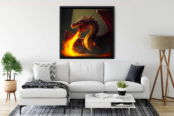 Malen nach Zahlen - Drachengeflüster - hochwertige Leinwand - 170523, Drachen, Fantasy, Neu eingetroffen, Quadratisch
