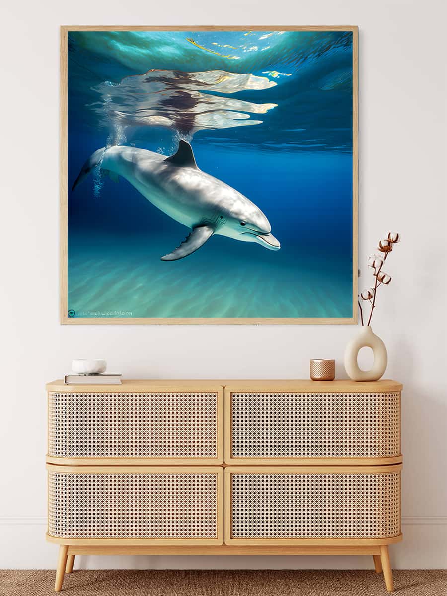 Diamond Painting - Delfin schwimmt - gedruckt in Ultra-HD - Delfin, Neu eingetroffen, Quadratisch, Tiere
