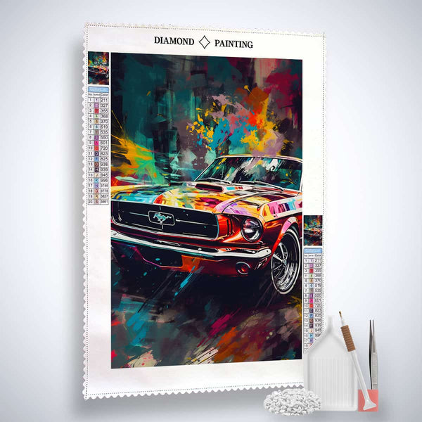 AB Diamond Painting - Auto Farbenfroh - gedruckt in Ultra-HD - AB Diamond, Auto, Neu eingetroffen, Vertikal