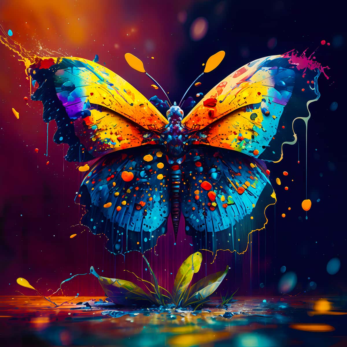Diamond Painting - Schmetterling auf Wasser - gedruckt in Ultra-HD - Neu eingetroffen, Quadratisch, Schmetterling, Tiere