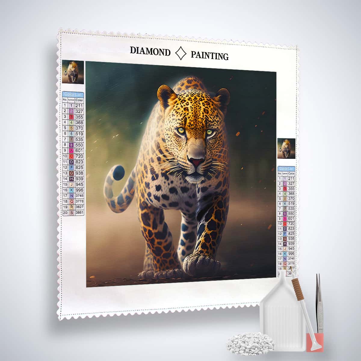 Diamond Painting - Prachtvoller Leopard - gedruckt in Ultra-HD - Leopard, Neu eingetroffen, Quadratisch, Tiere