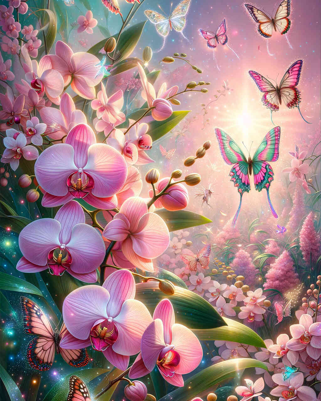 Diamond Painting - Orchideen Schmetterlinge