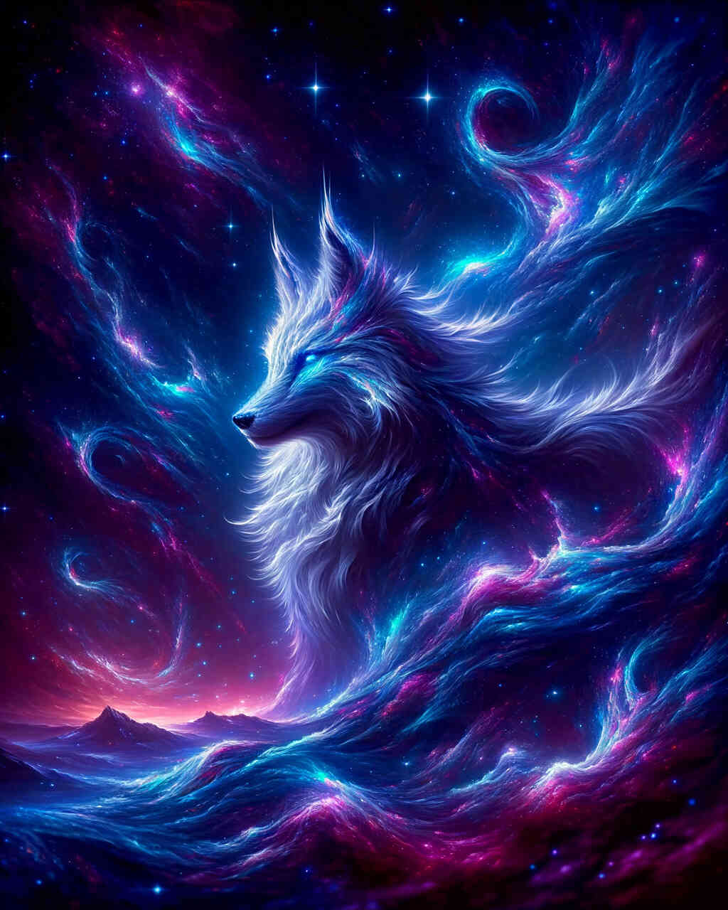 Diamond Painting - Leuchtender Wolf