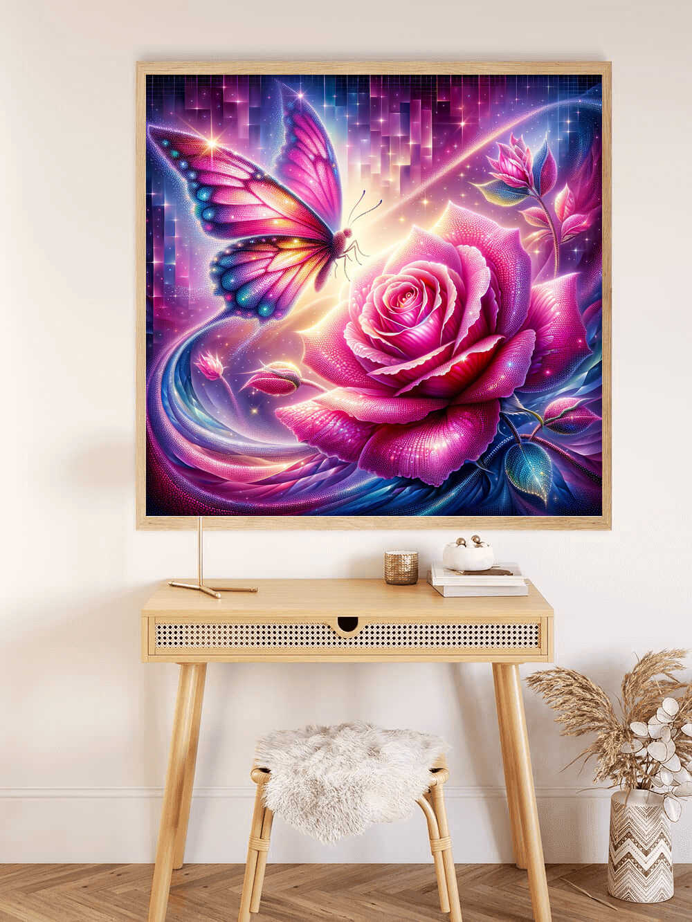 Diamond Painting - Pinker Schmetterling