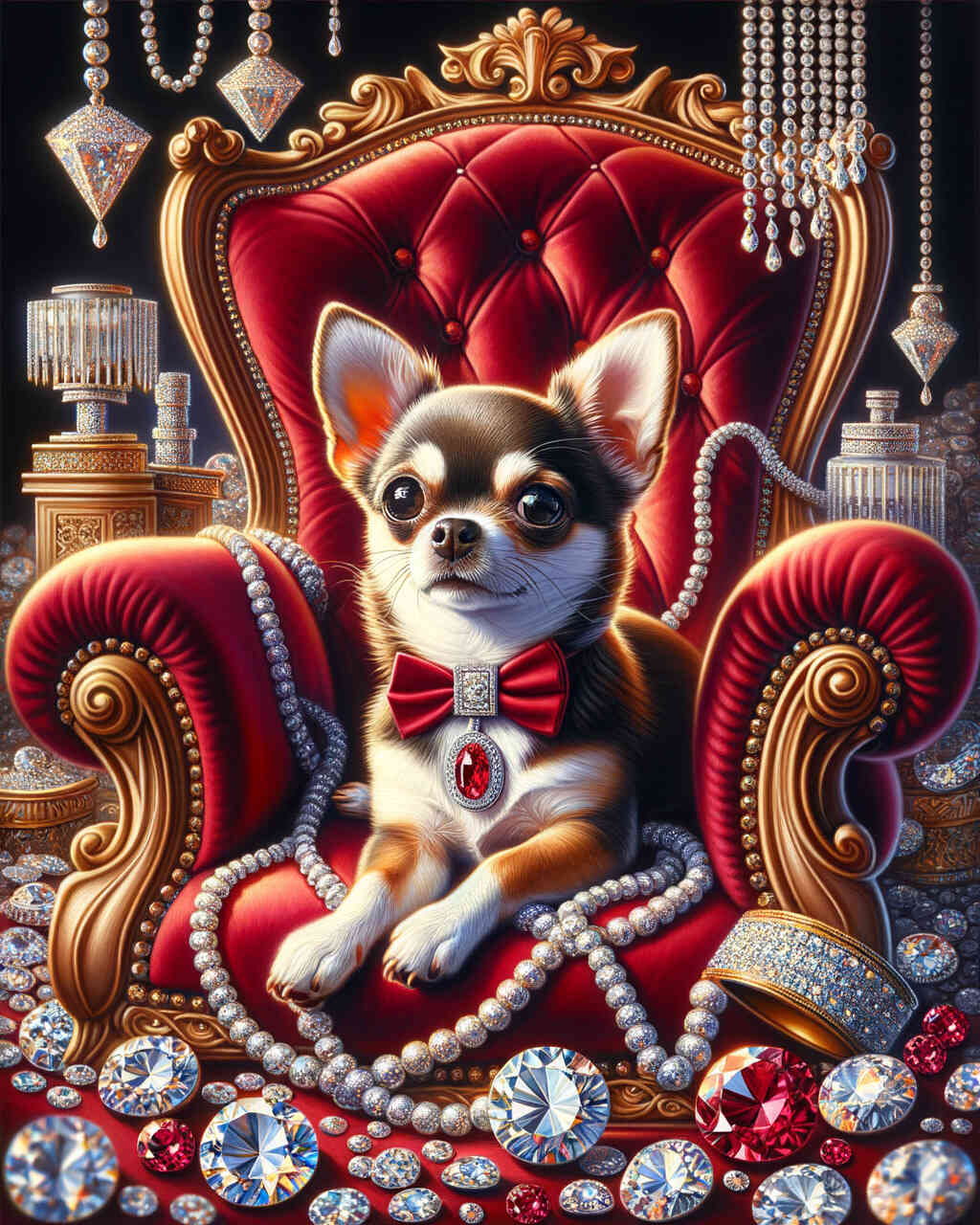 Diamond Painting - Chihuahua Thron