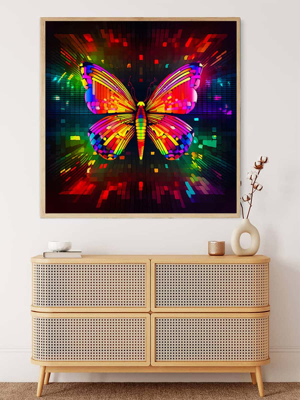 Malen nach Zahlen - Schmetterling Bunt Frontal - hochwertige Leinwand - 170523, Neu eingetroffen, Quadratisch, Schmetterling, Tiere