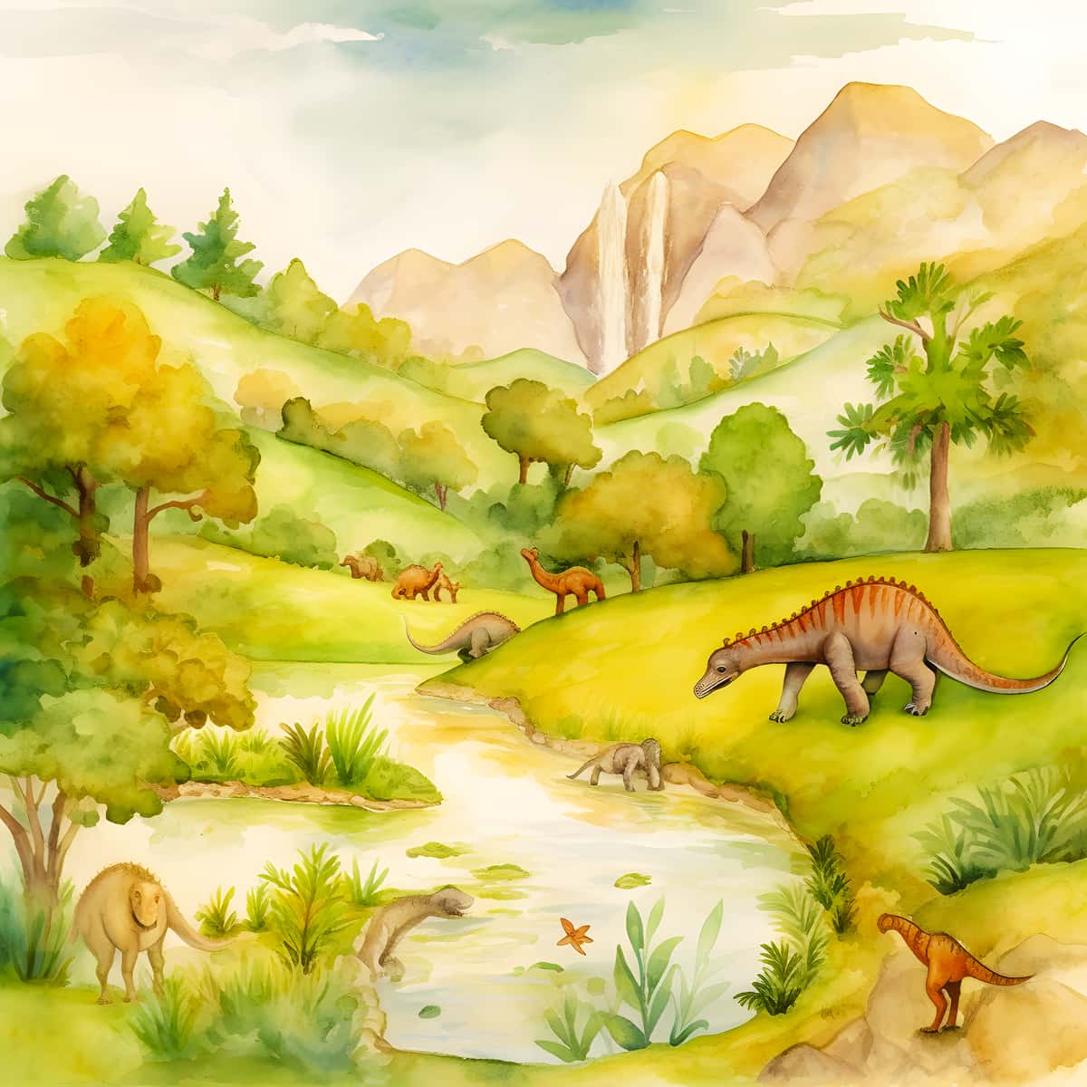 Diamond Painting - Prähistorische Dinosaurier - gedruckt in Ultra-HD - Dinosaurier, Neu eingetroffen, Quadratisch