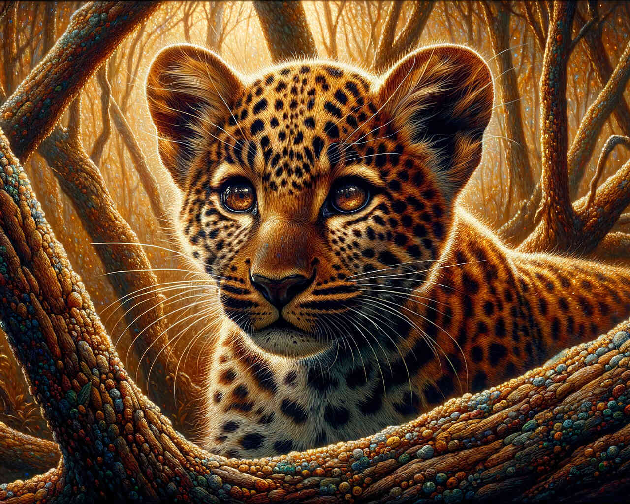 Diamond Painting - Leopard Junges