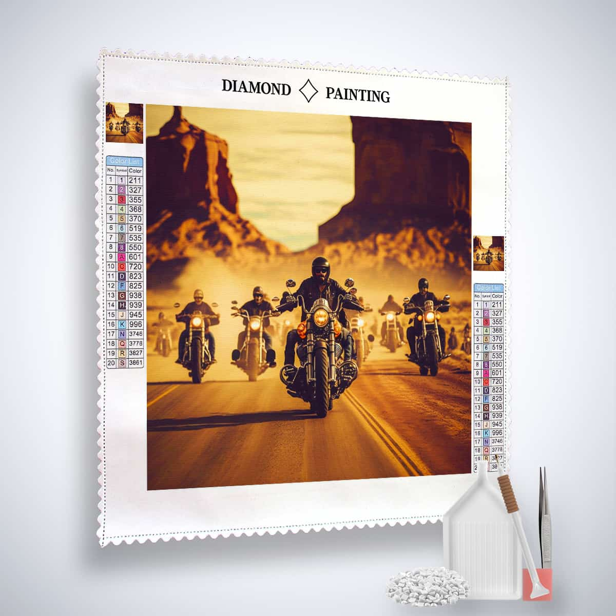 Diamond Painting - Chromglänzende Schönheit - gedruckt in Ultra-HD - Motorrad, Motorräder, Neu eingetroffen, Quadratisch