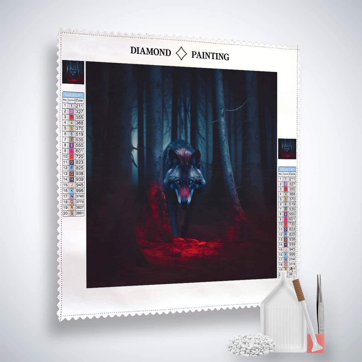 Diamond Painting - Gefährlicher Wolf - gedruckt in Ultra-HD - Neu eingetroffen, Quadratisch, Tiere, Wolf