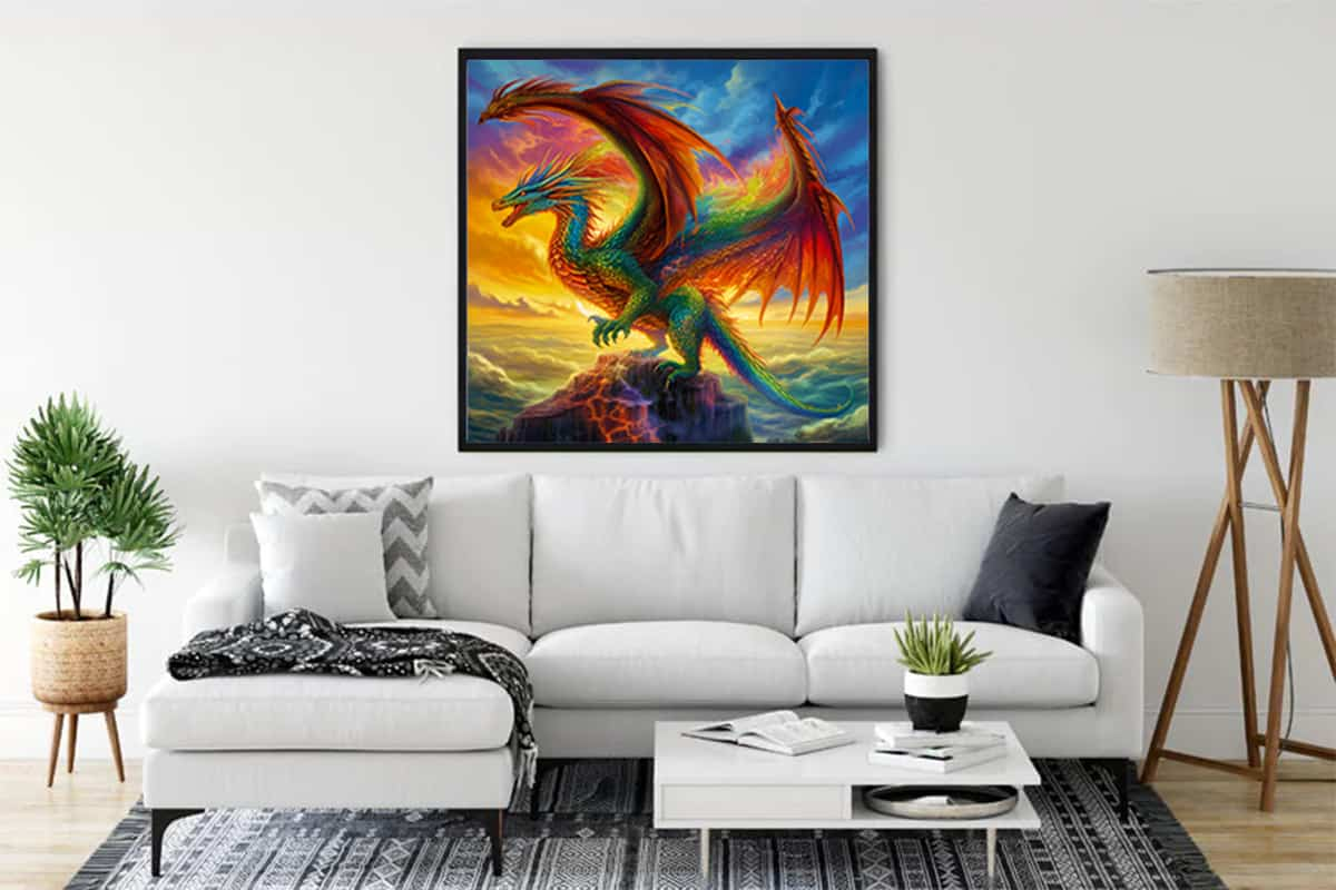 Diamond Painting - Flügel des Sturms - gedruckt in Ultra-HD - Drachen, Fantasy, Neu eingetroffen, Quadratisch