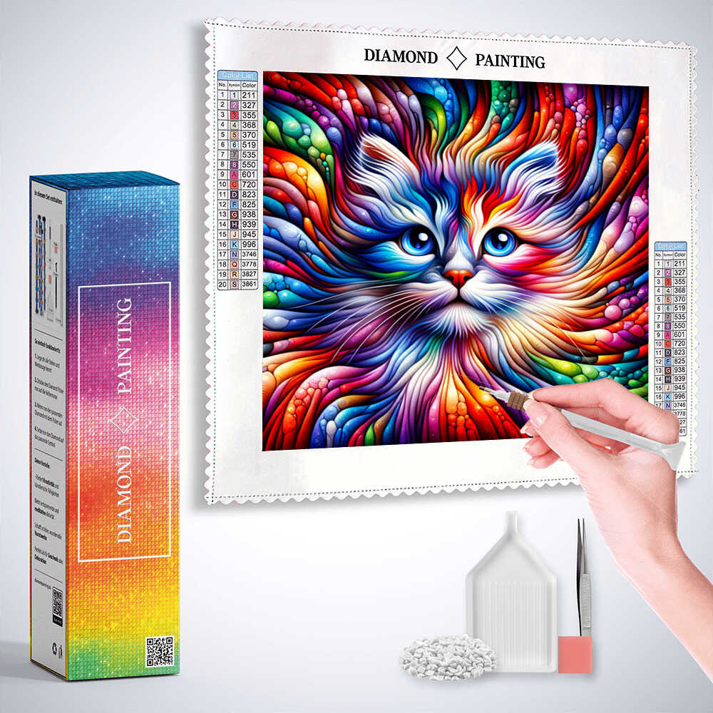 Diamond Painting - Katze Farbenspiel