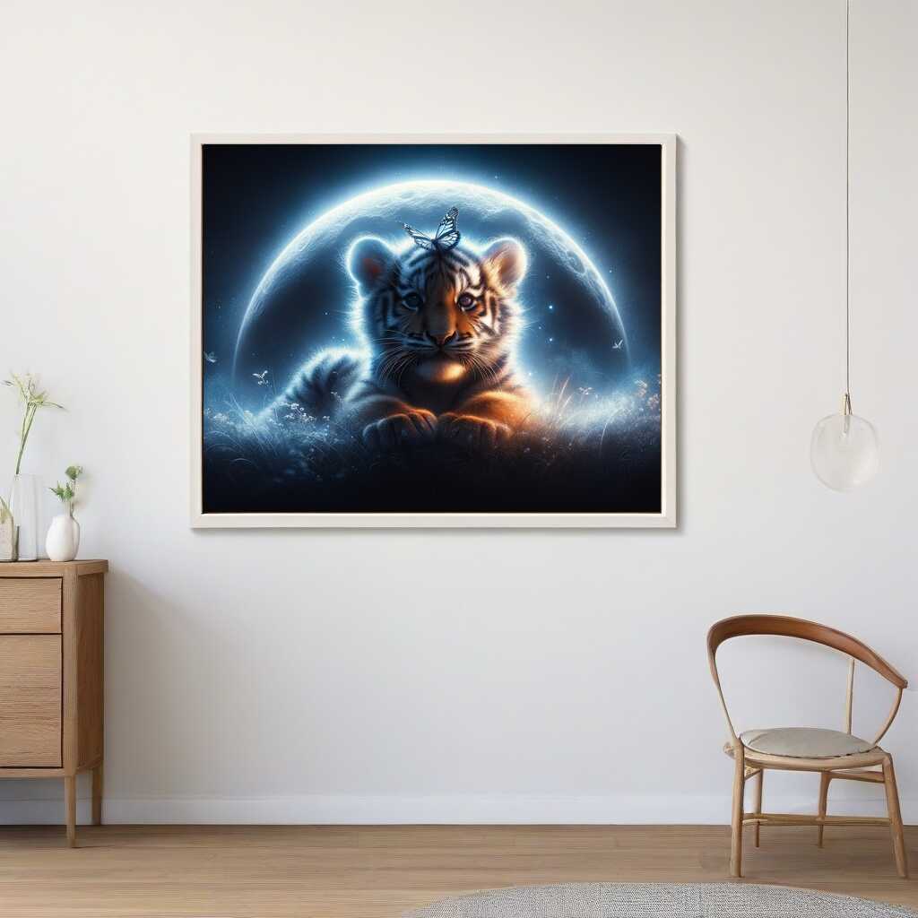 Diamond Painting - Tigerbaby, Mond