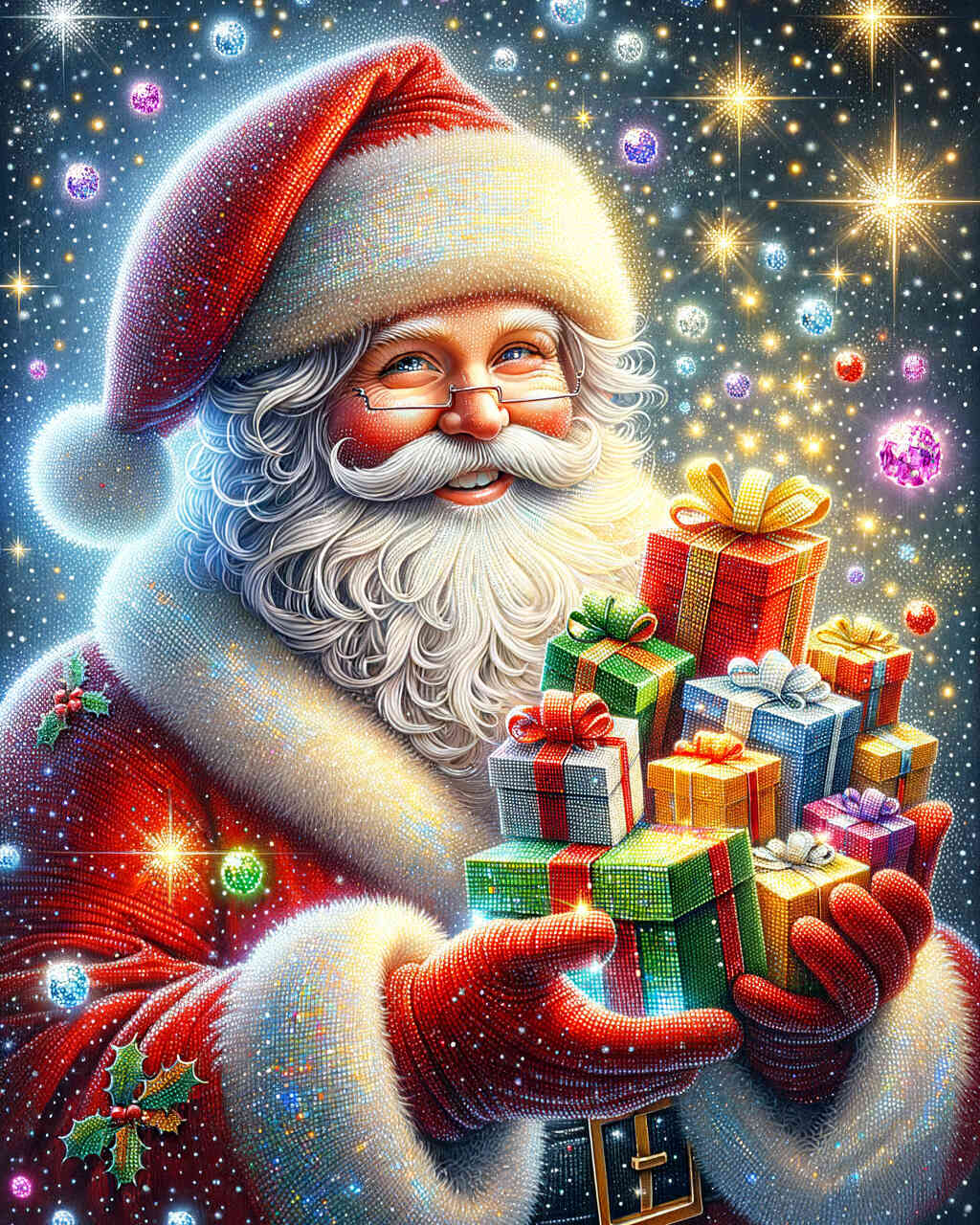 Diamond Painting - Geschenkbepackter Weihnachtsmann