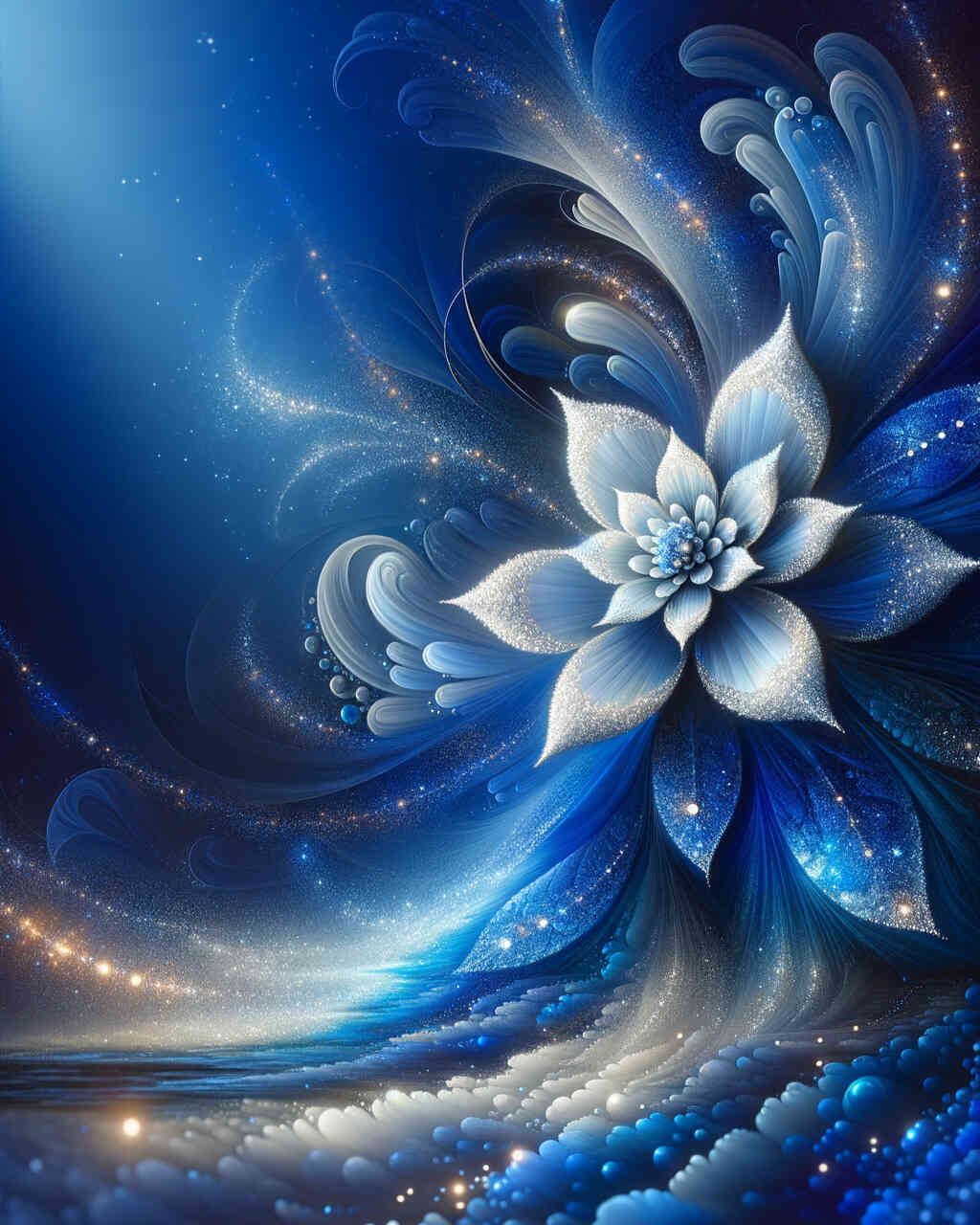 Diamond Painting - Blaue abstrakte Blume