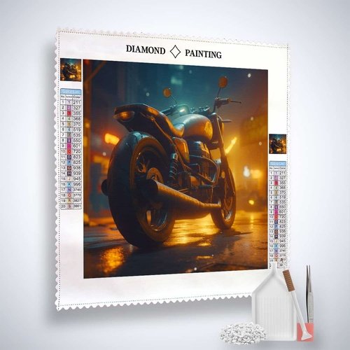 Diamond Painting - Schwermetall-Gigant - gedruckt in Ultra-HD - Motorrad, Motorräder, Neu eingetroffen, Quadratisch