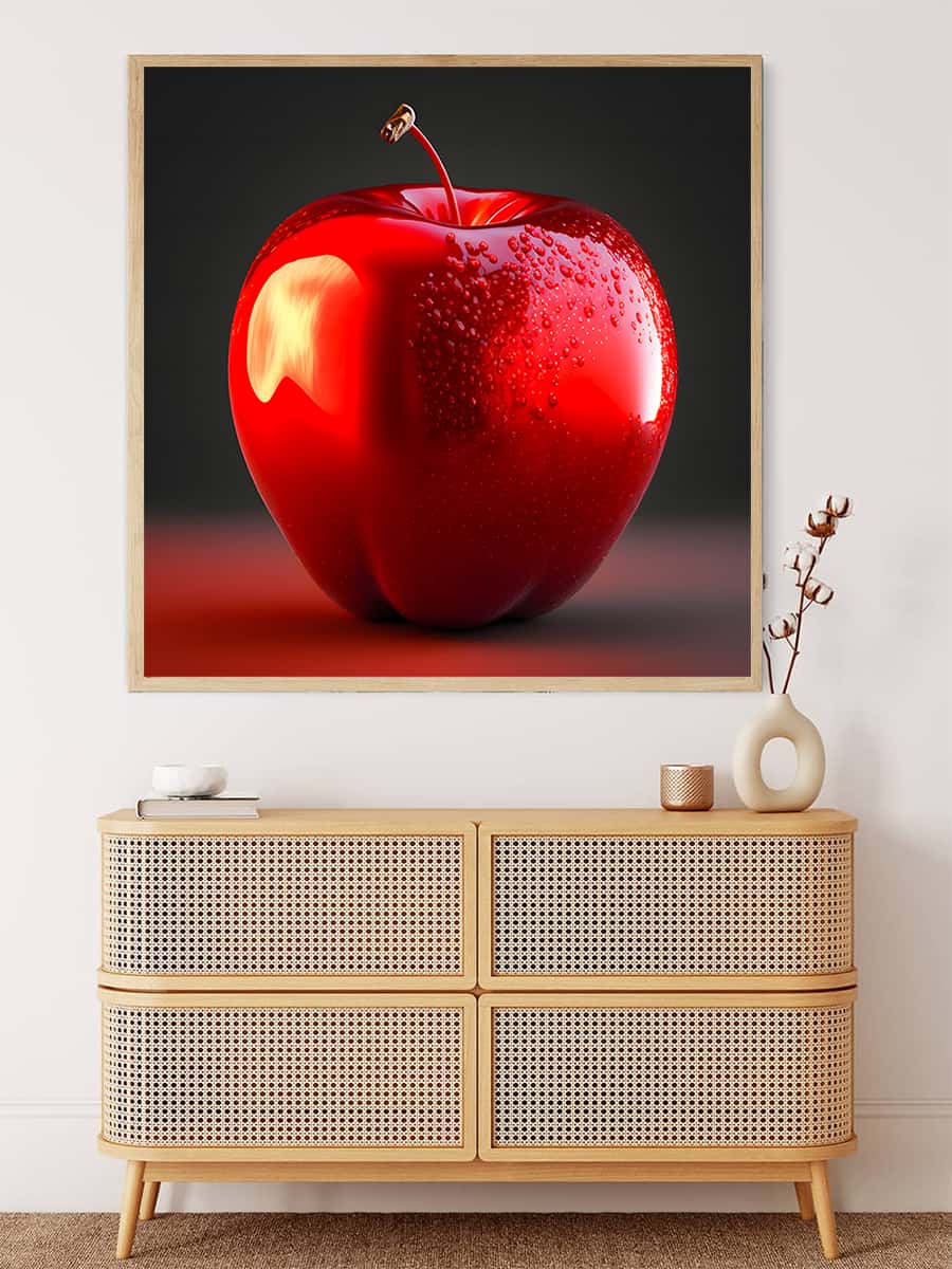 AB Diamond Painting - Glänzender Apfel - gedruckt in Ultra-HD - AB Diamond, Küche, Neu eingetroffen, Obst, Quadratisch