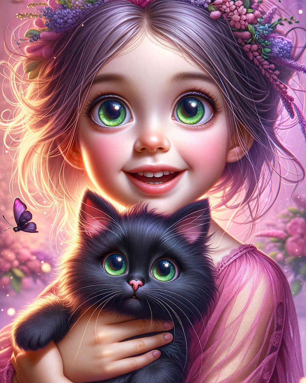Diamond Painting - Mädchen mit Katze