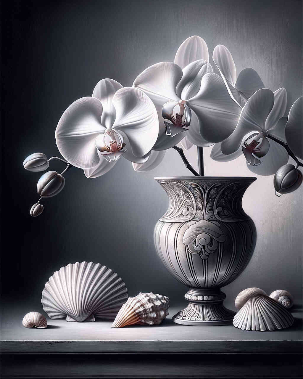 Diamond Painting - Weiße Orchidee in Vase