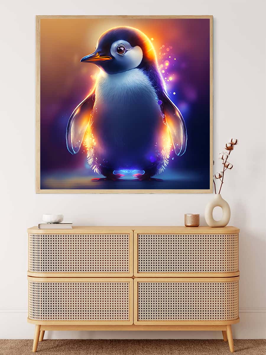 AB Diamond Painting - Leuchtender Pinguin - gedruckt in Ultra-HD - AB Diamond, Neu eingetroffen, Pinguin, Quadratisch, Tiere