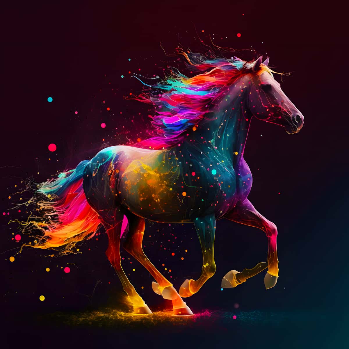 AB Diamond Painting - Pferd Farbenfroh - gedruckt in Ultra-HD - AB Diamond, Neu eingetroffen, Pferd, Quadratisch, Tiere