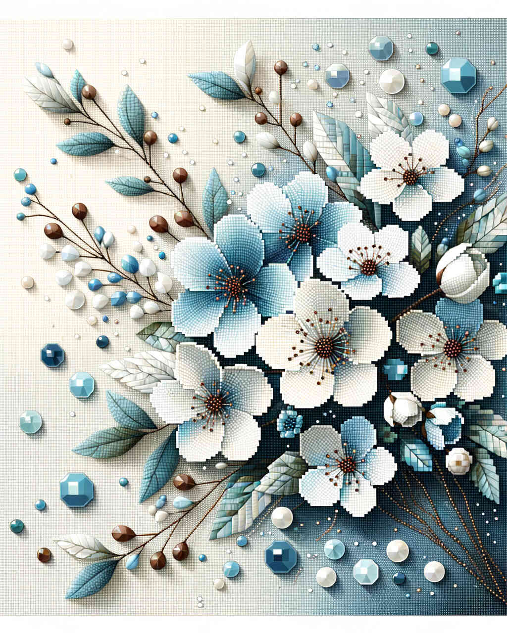 Diamond Painting - Blumenstrauß in blau