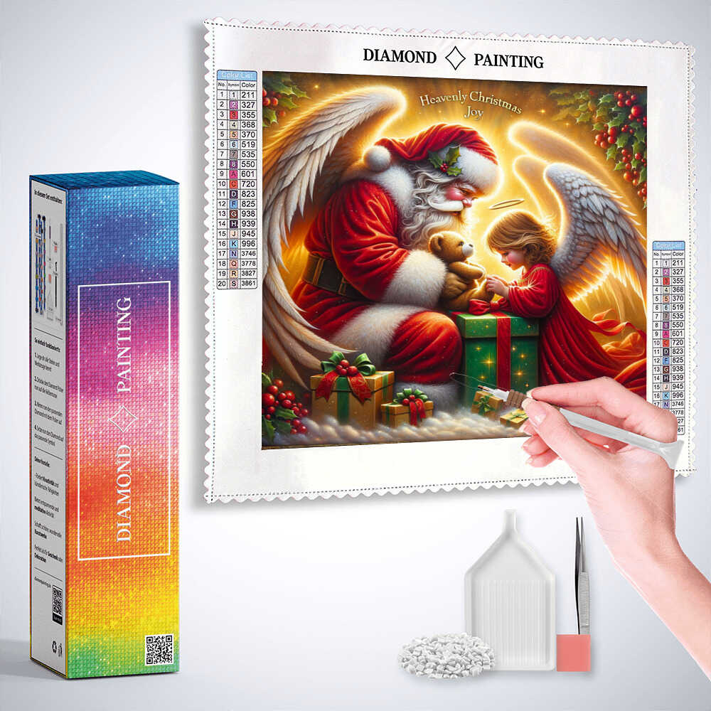 Diamond Painting - Weihnachtsmann und Engel