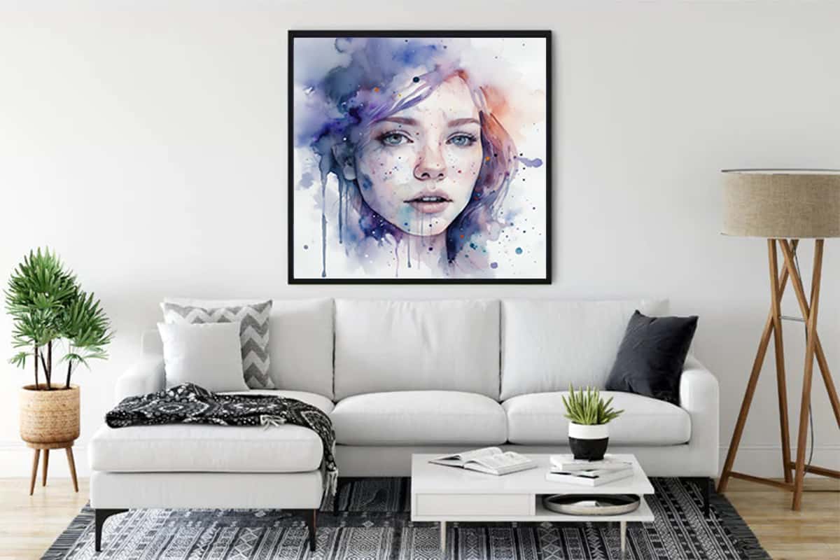Malen nach Zahlen - Zarte Verspieltheit - hochwertige Leinwand - 170523, Aquarell, Frauengesichter, Menschen, Neu eingetroffen, Quadratisch